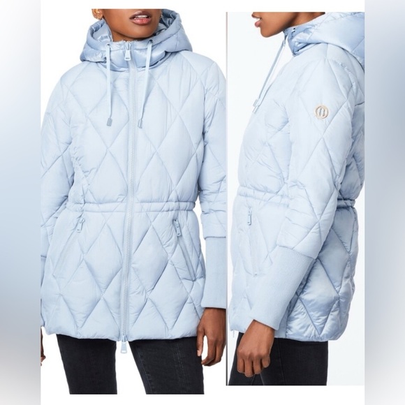 NWT Bernardo Nordstrom Diamond Quilted Recycled Polyester Jacket in Frost ,Large - Picture 1 of 16